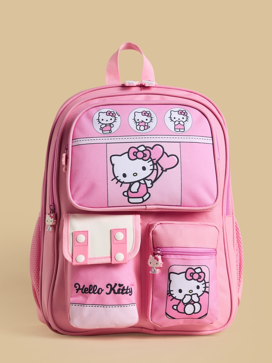 Hello Kitty Print Backpack with Adjustable Straps