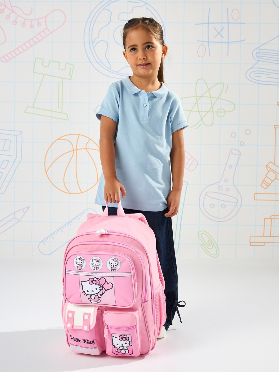 Hello Kitty Print Backpack with Adjustable Straps