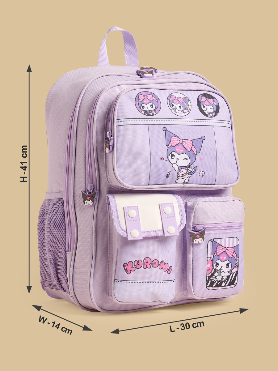 Kuromi Print Backpack with Adjustable Straps