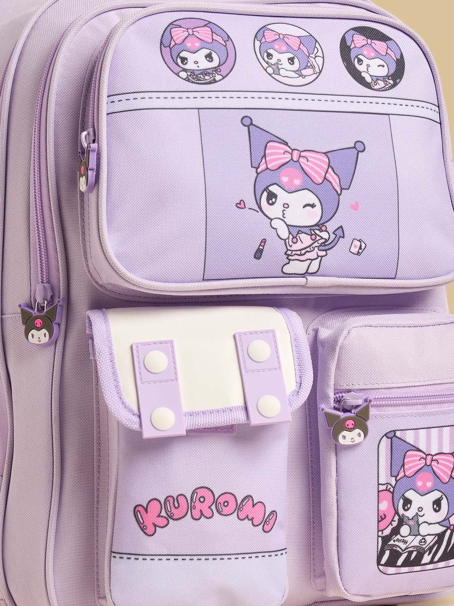 Kuromi Print Backpack with Adjustable Straps