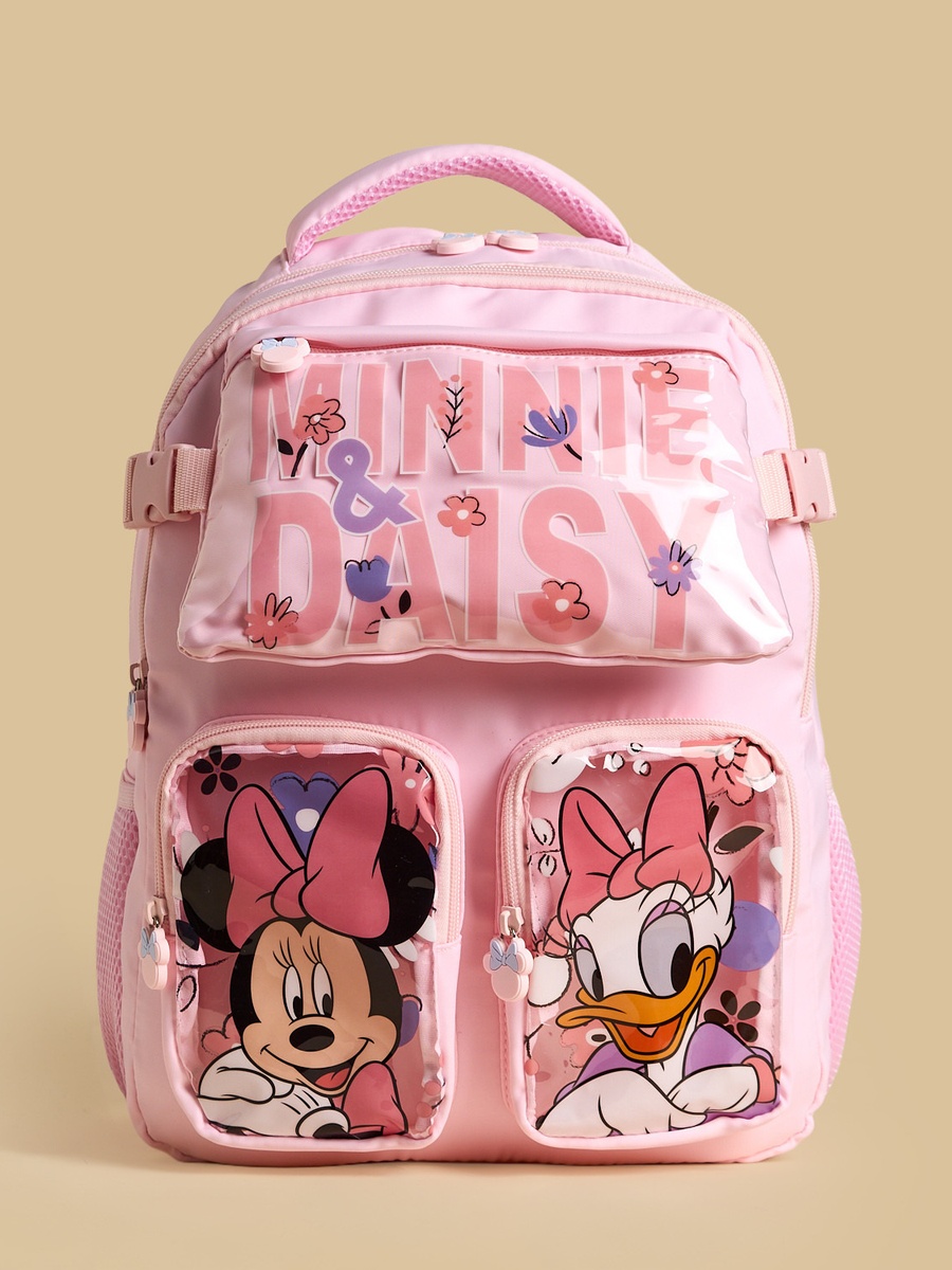 Minnie Mouse and Daisy Duck Print Backpack with Adjustable Straps