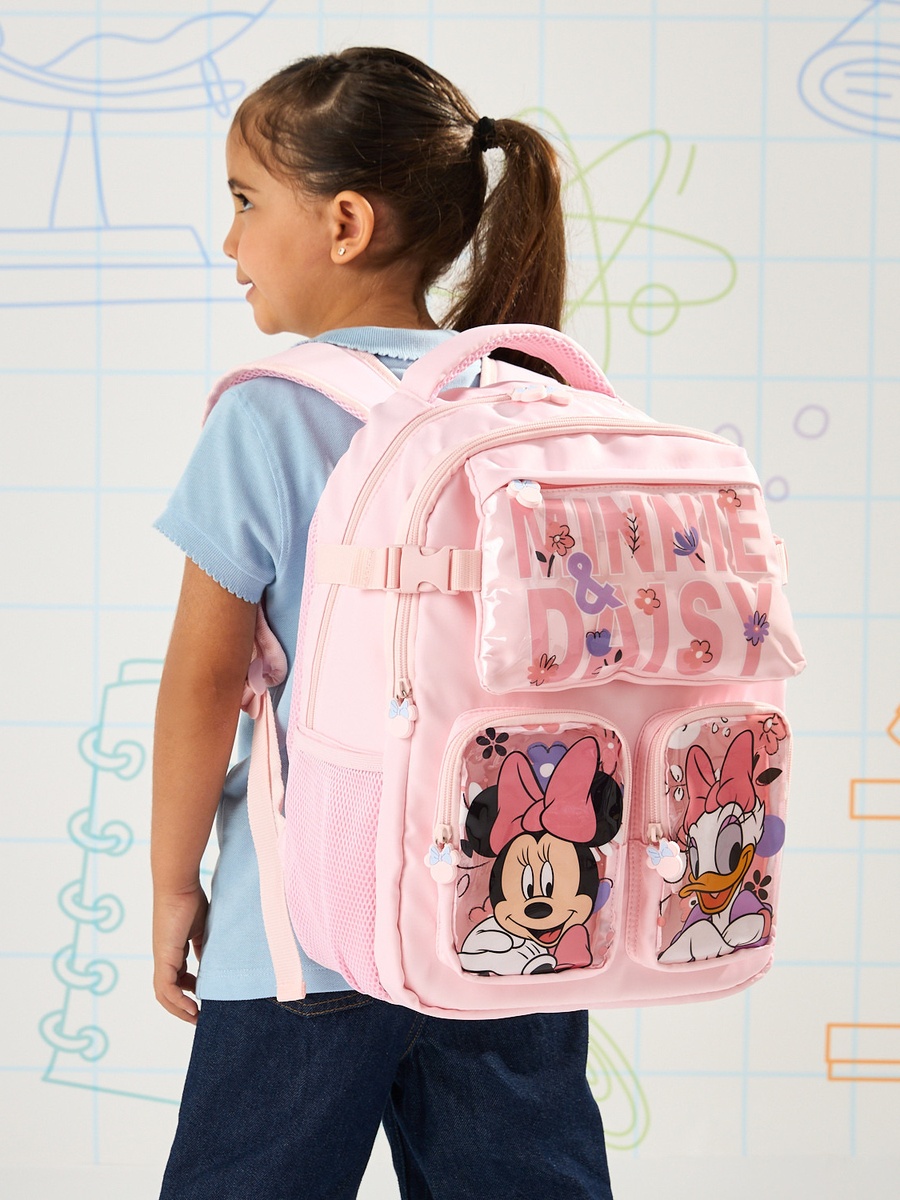 Minnie Mouse and Daisy Duck Print Backpack with Adjustable Straps