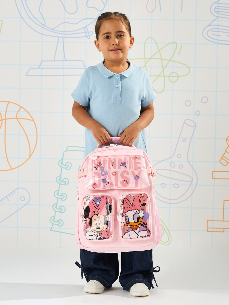 Minnie Mouse and Daisy Duck Print Backpack with Adjustable Straps