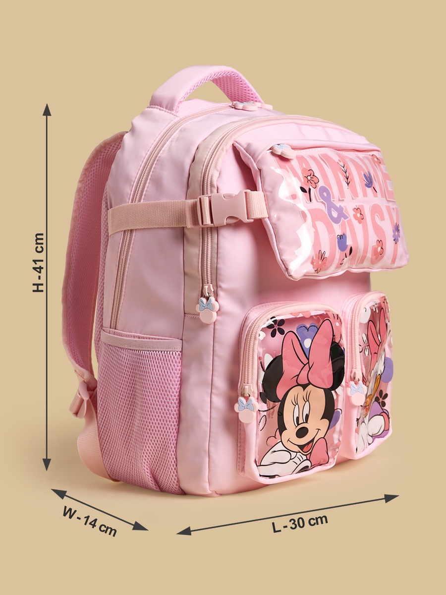 Minnie Mouse and Daisy Duck Print Backpack with Adjustable Straps