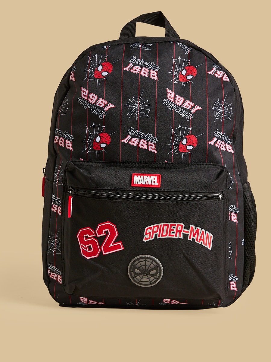 Spider-Man Print Backpack with Adjustable Shoulder Straps