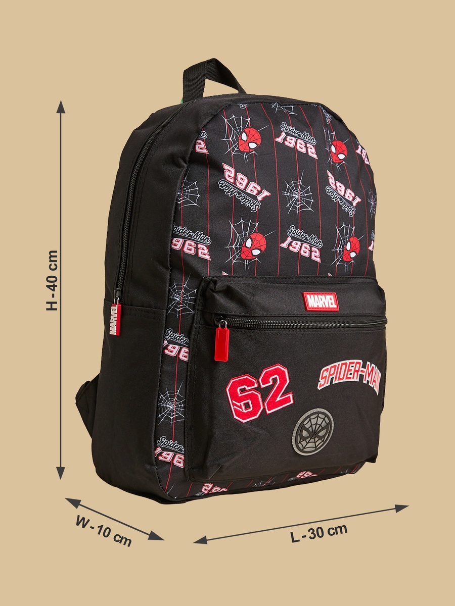 Spider-Man Print Backpack with Adjustable Shoulder Straps