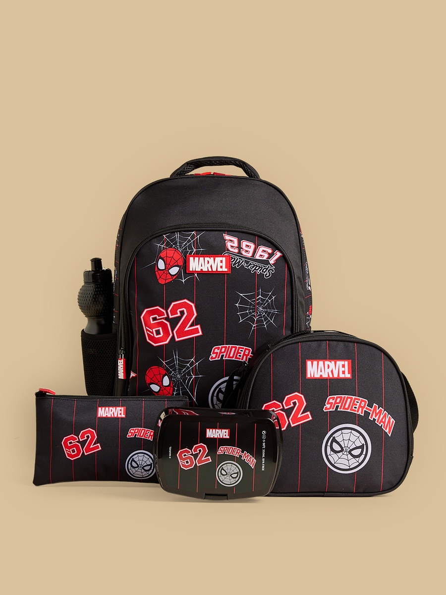 Spider-Man Print 5-Piece Trolley Backpack Set