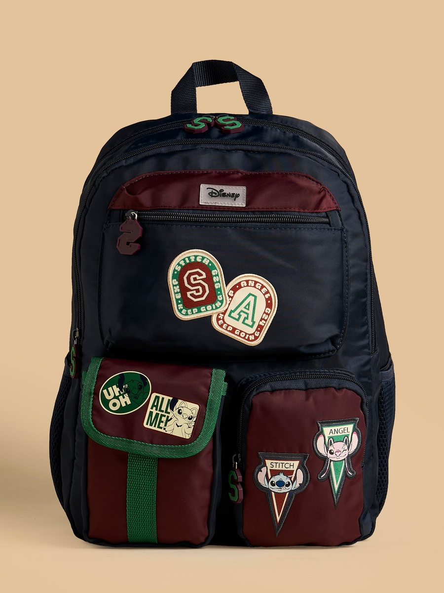 Stitch and Angel Applique Backpack with Adjustable Straps