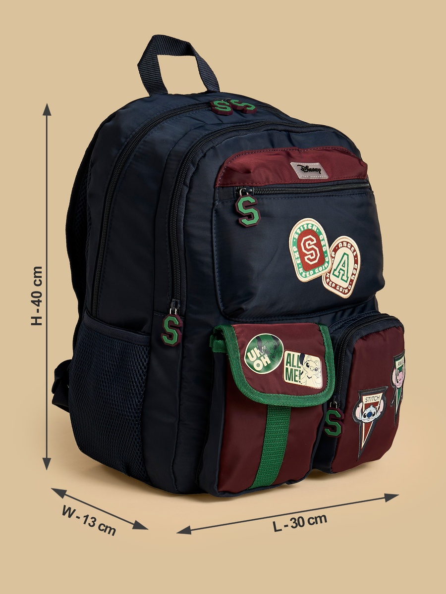Stitch and Angel Applique Backpack with Adjustable Straps