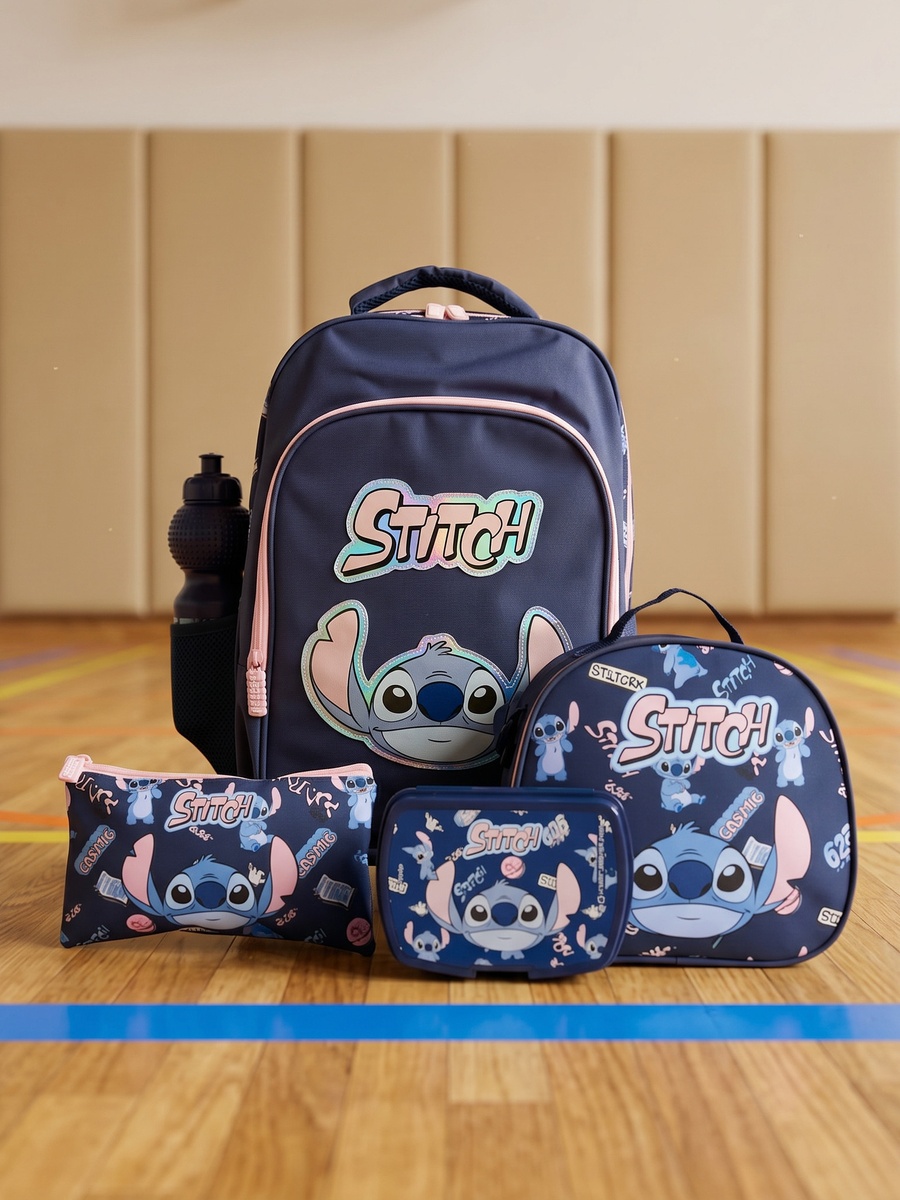 Stitch Print 5-Piece Trolley Backpack Set