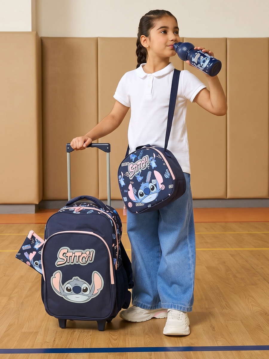 Stitch Print 5-Piece Trolley Backpack Set