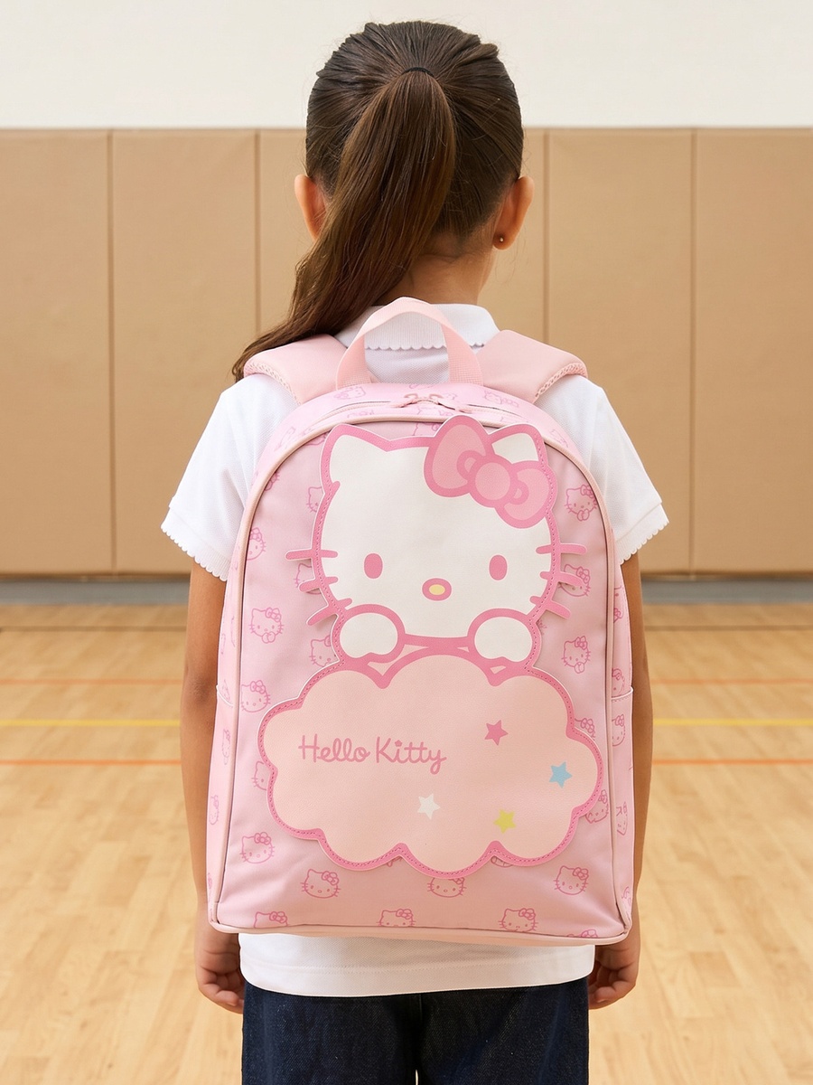 Hello Kitty Print Backpack with Adjustable Straps