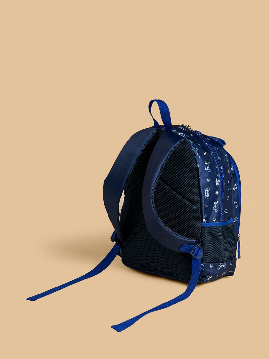 PlayStation Logo Print Padded Straps Backpack with Zip Closure