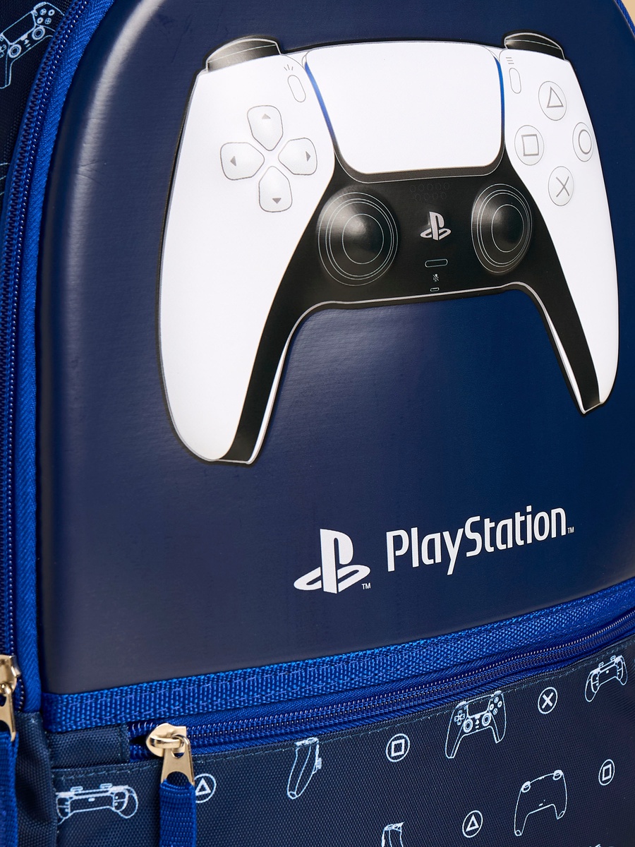 PlayStation Logo Print Padded Straps Backpack with Zip Closure