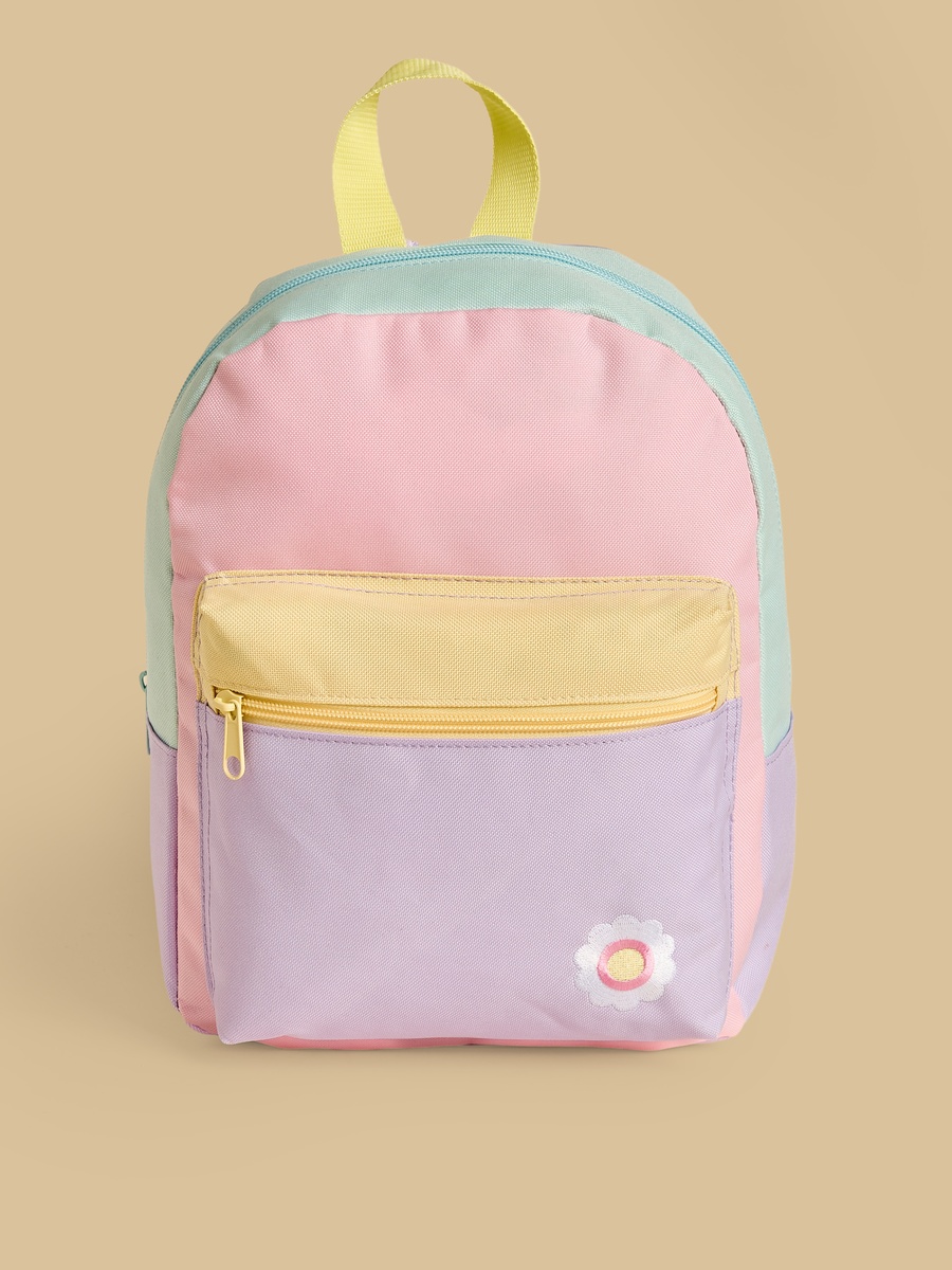 Colourblock Backpack with Padded Straps