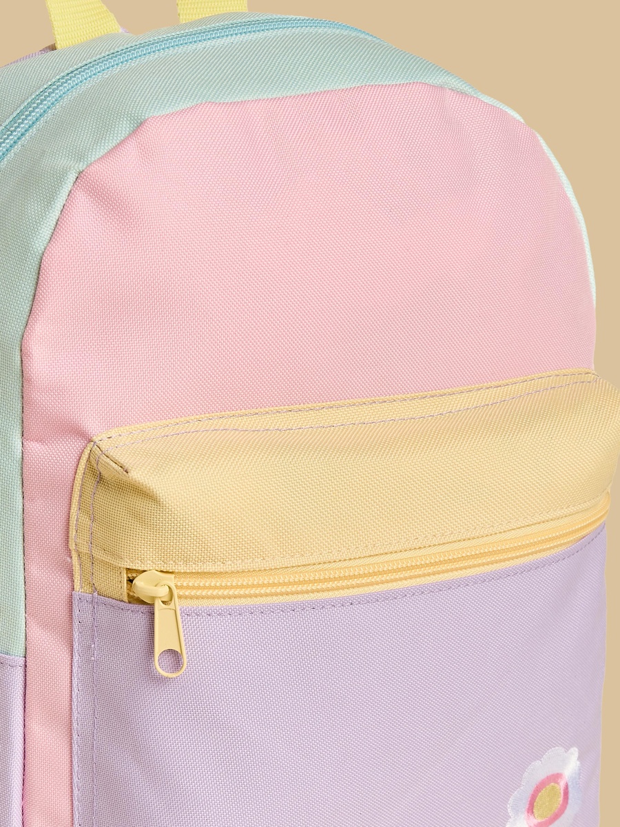Colourblock Backpack with Padded Straps