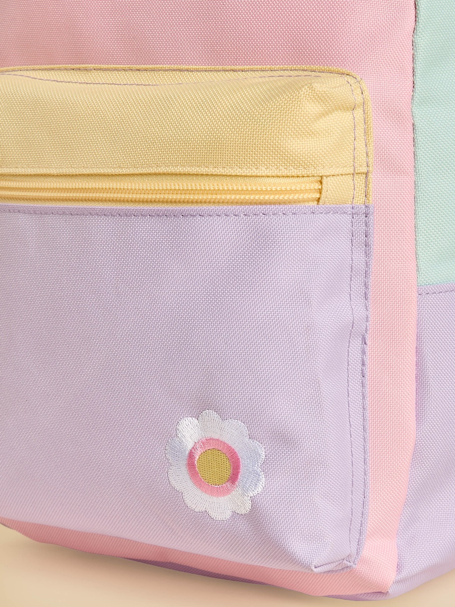 Colourblock Backpack with Padded Straps