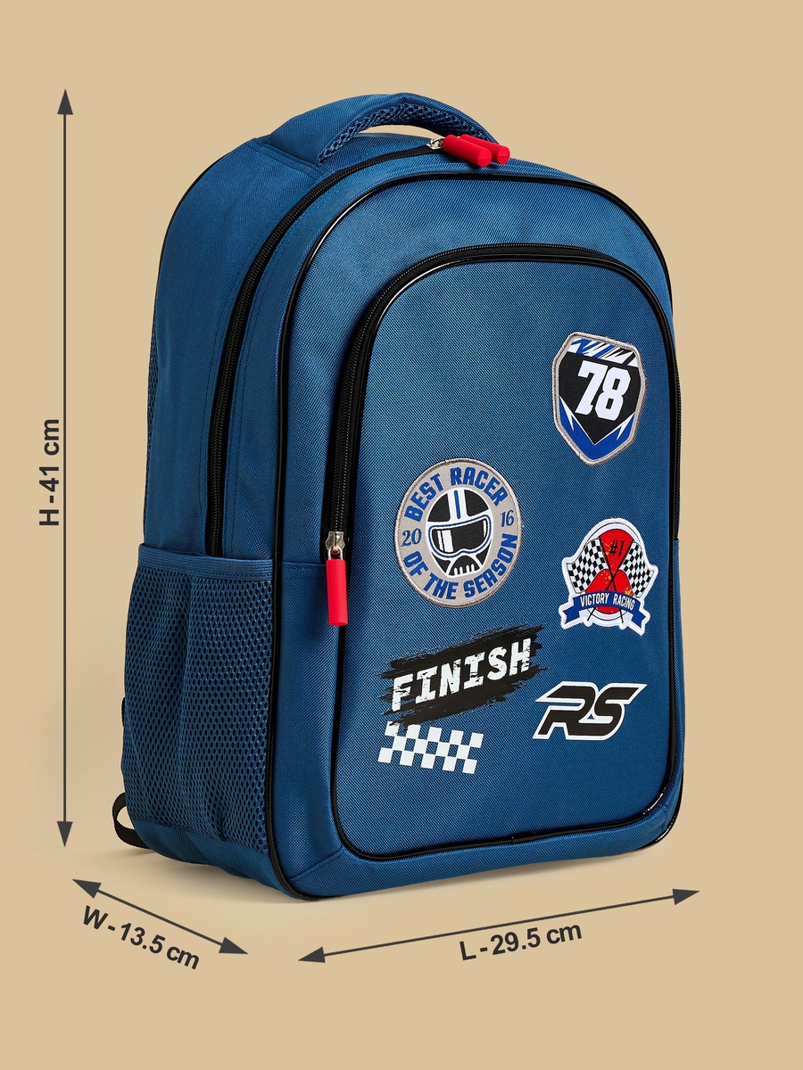Racing Print Backpack with Adjustable Shoulder Straps