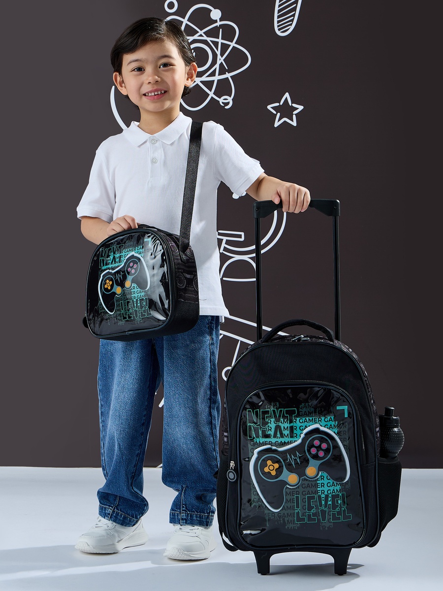 Gamer Print 5-Piece Trolley Backpack Set