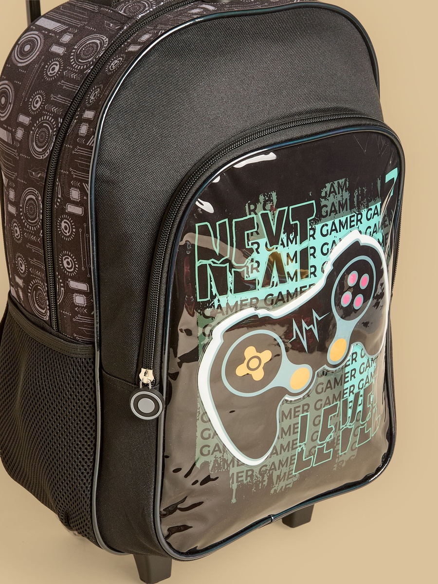Gamer Print 5-Piece Trolley Backpack Set