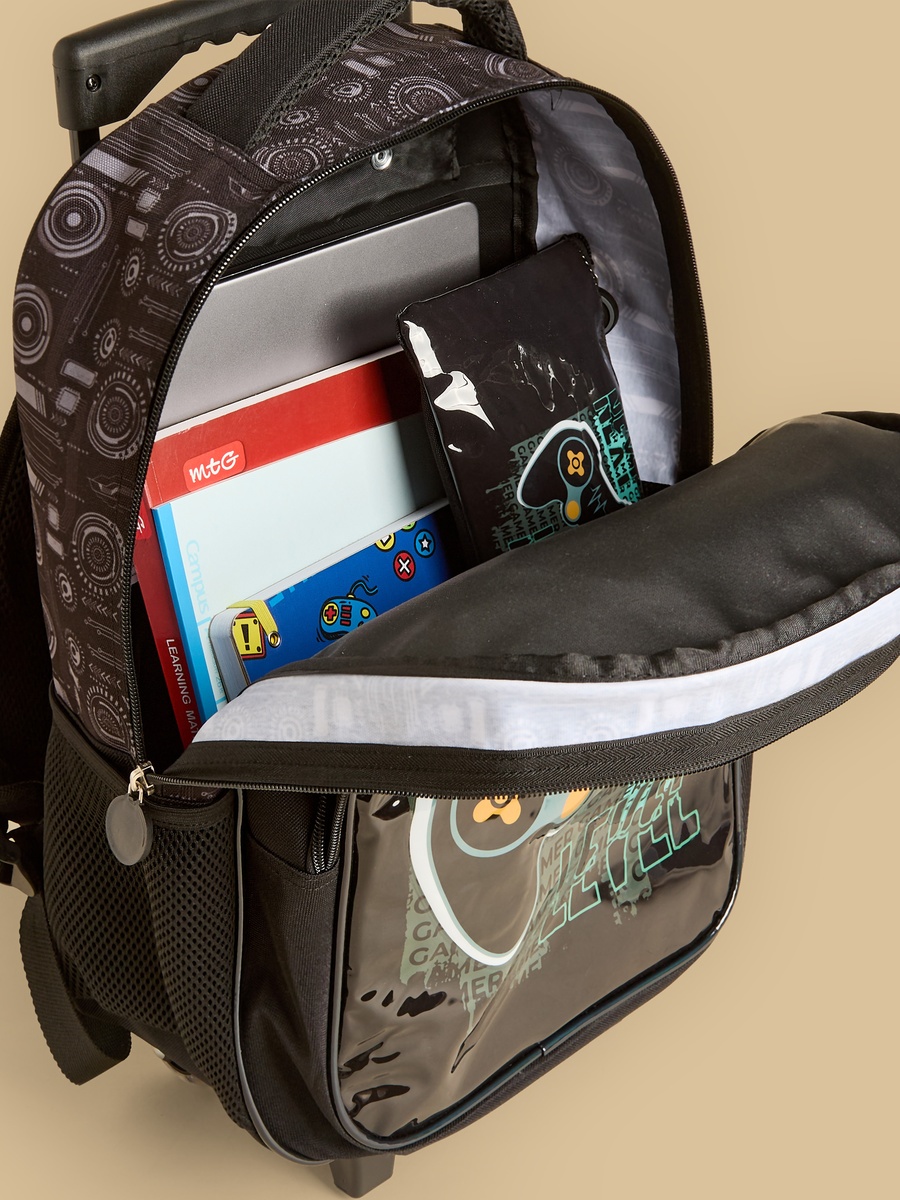 Gamer Print 5-Piece Trolley Backpack Set