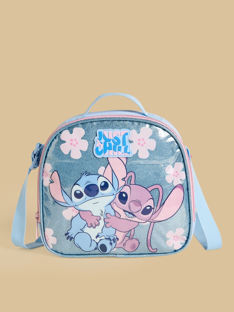 Stitch and Angel Print 5-Piece Trolley Backpack Set