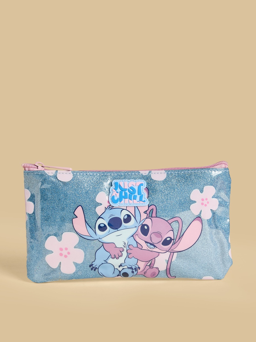 Stitch and Angel Print 5-Piece Trolley Backpack Set