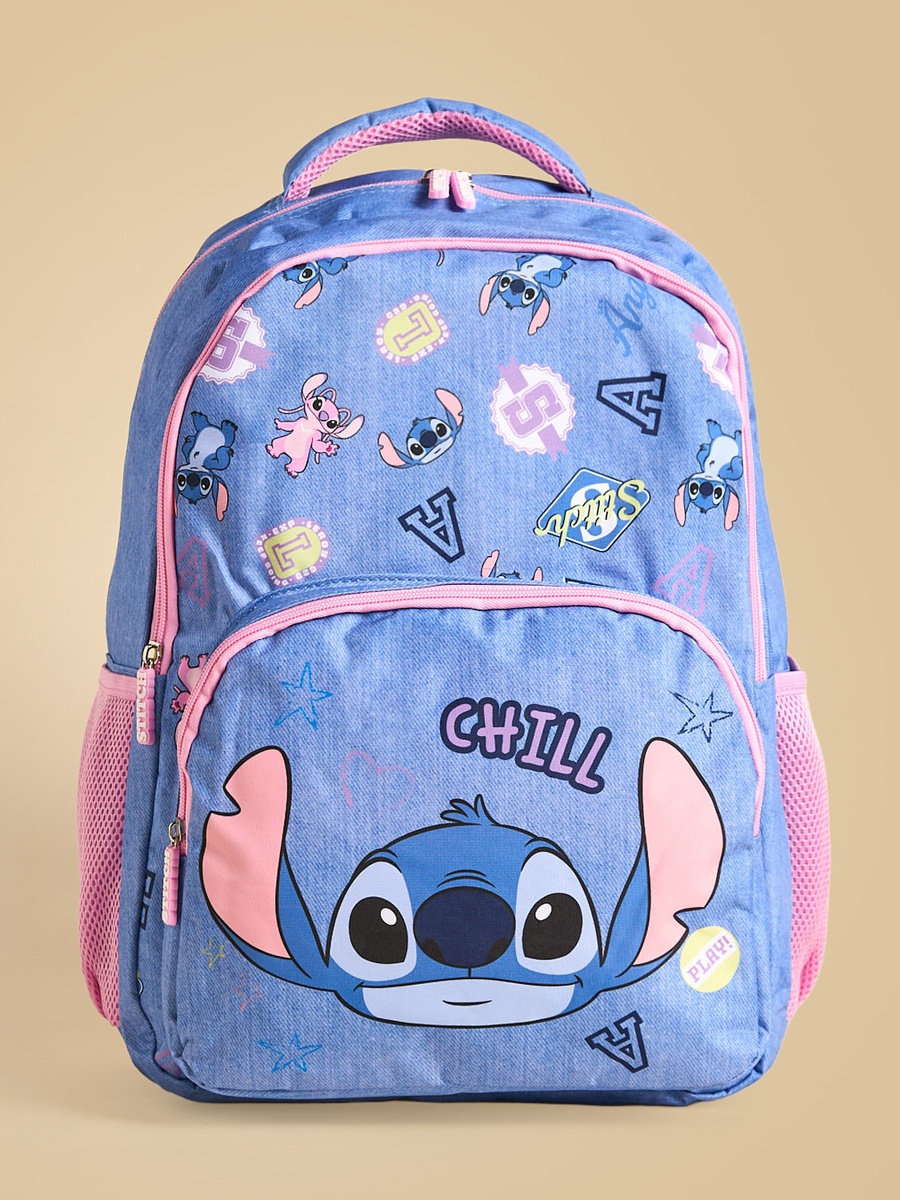 Stitch Print Backpack with Adjustable Straps