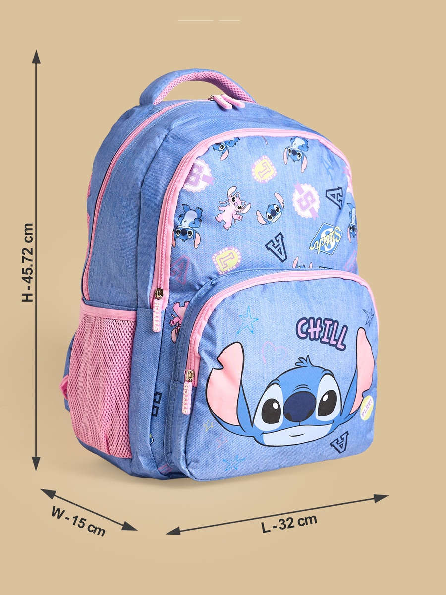 Stitch Print Backpack with Adjustable Straps