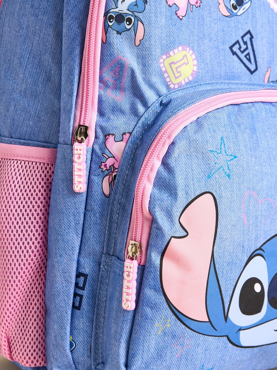 Stitch Print Backpack with Adjustable Straps