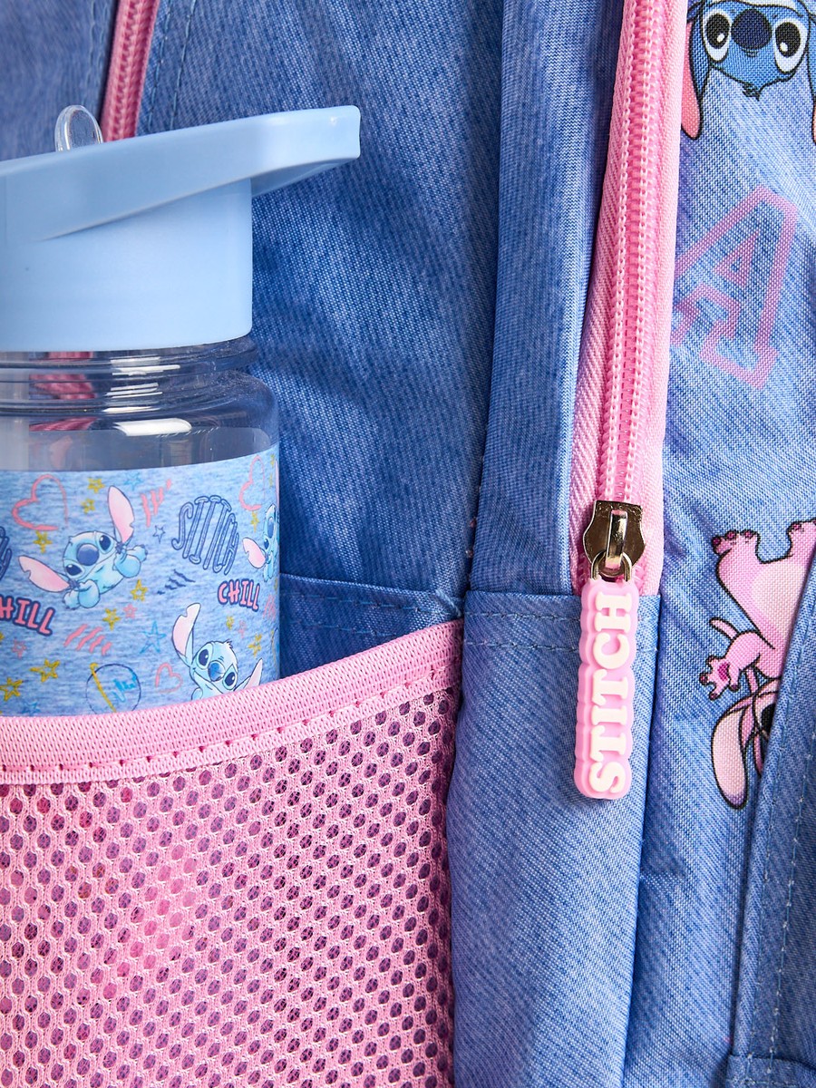 Stitch Print Backpack with Adjustable Straps