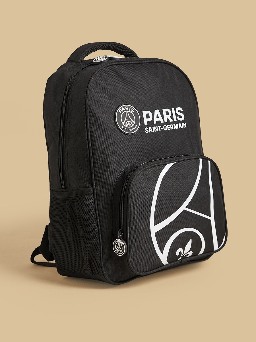 Paris Saint-Germain Print Backpack with Padded Shoulder Straps