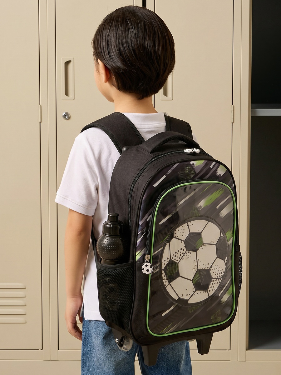 Football Print 5-Piece Trolley Bag Set