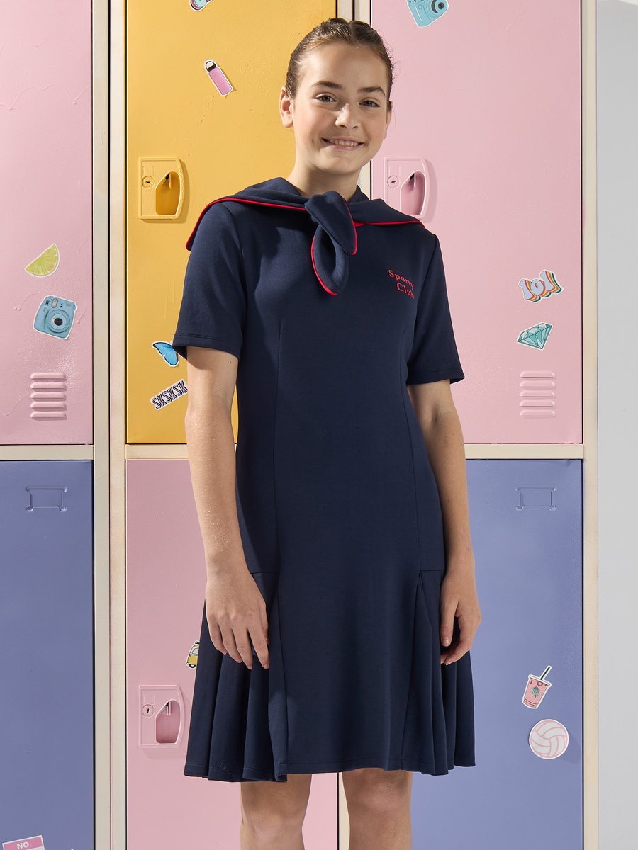 Sailor Collar Drop Waist Dress