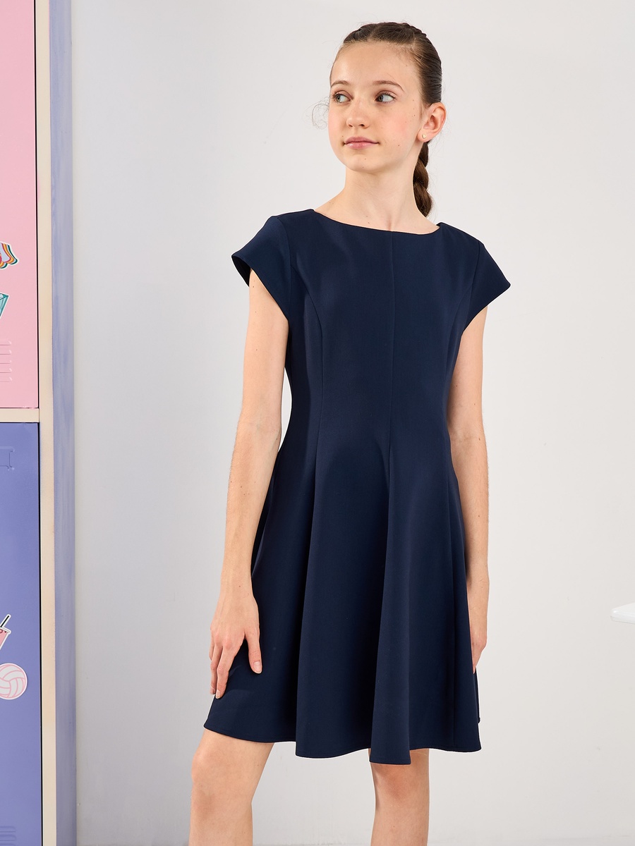 Boat Neck Fit and Flare Dress