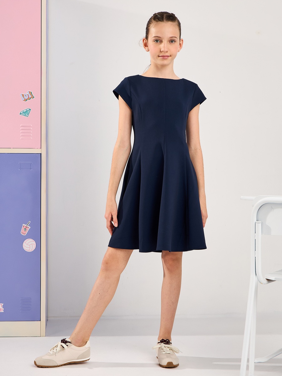 Boat Neck Fit and Flare Dress