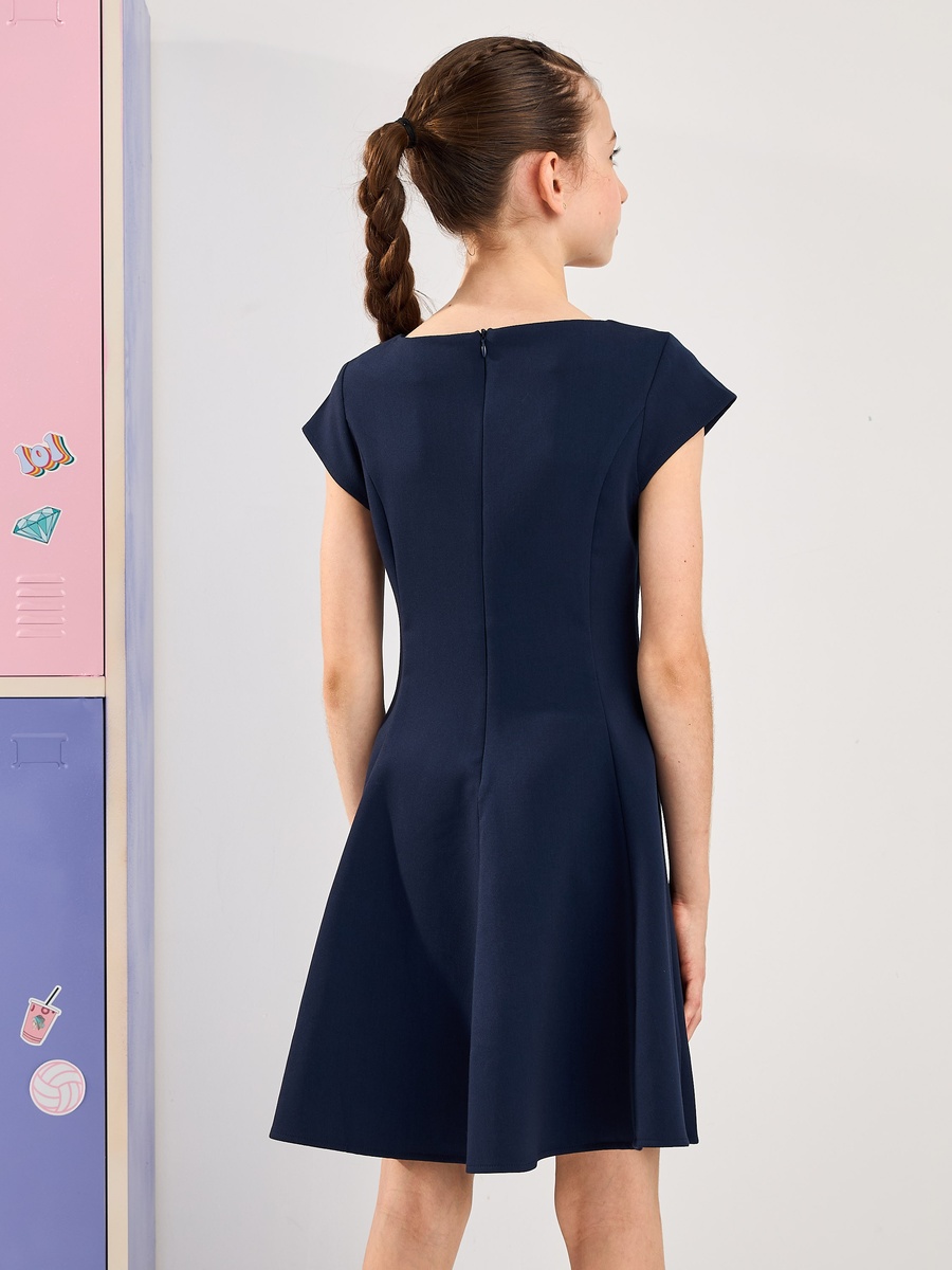 Boat Neck Fit and Flare Dress