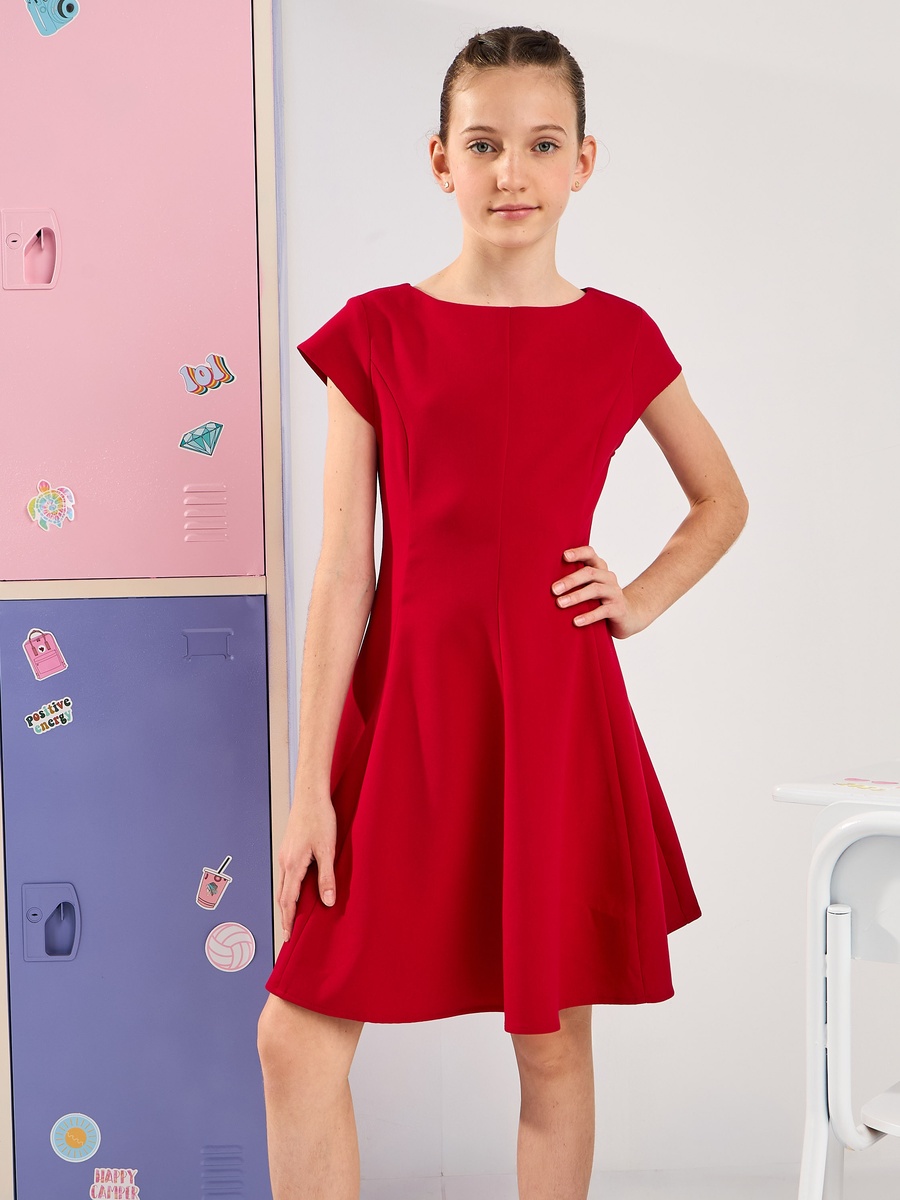 Boat Neck Fit and Flare Dress