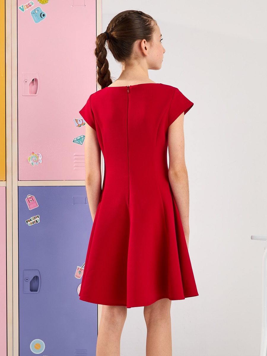 Boat Neck Fit and Flare Dress