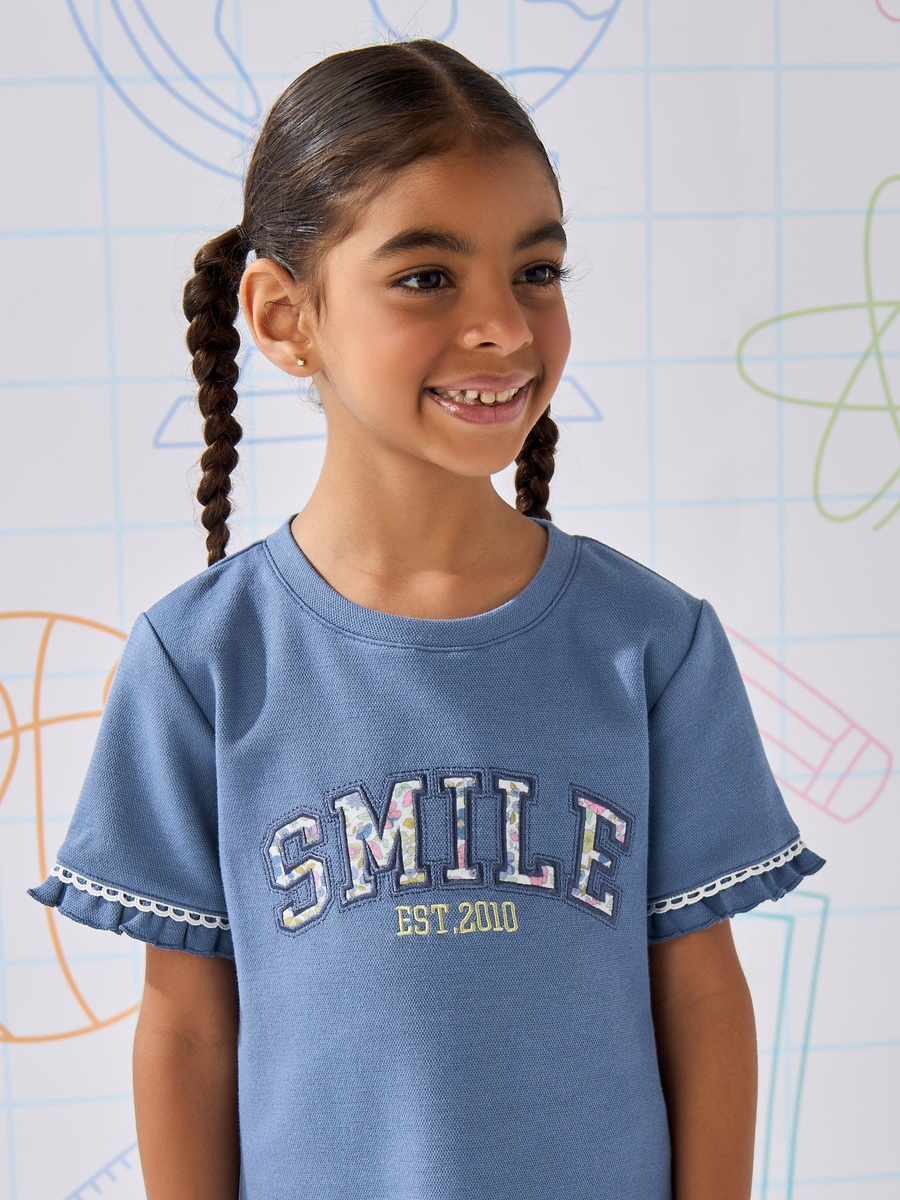 Slogan Applique Scuba Dress