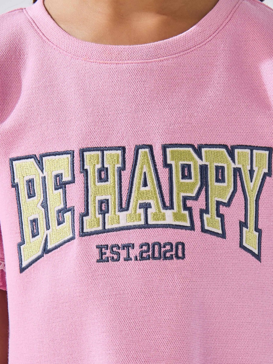 Slogan Applique Scuba Dress