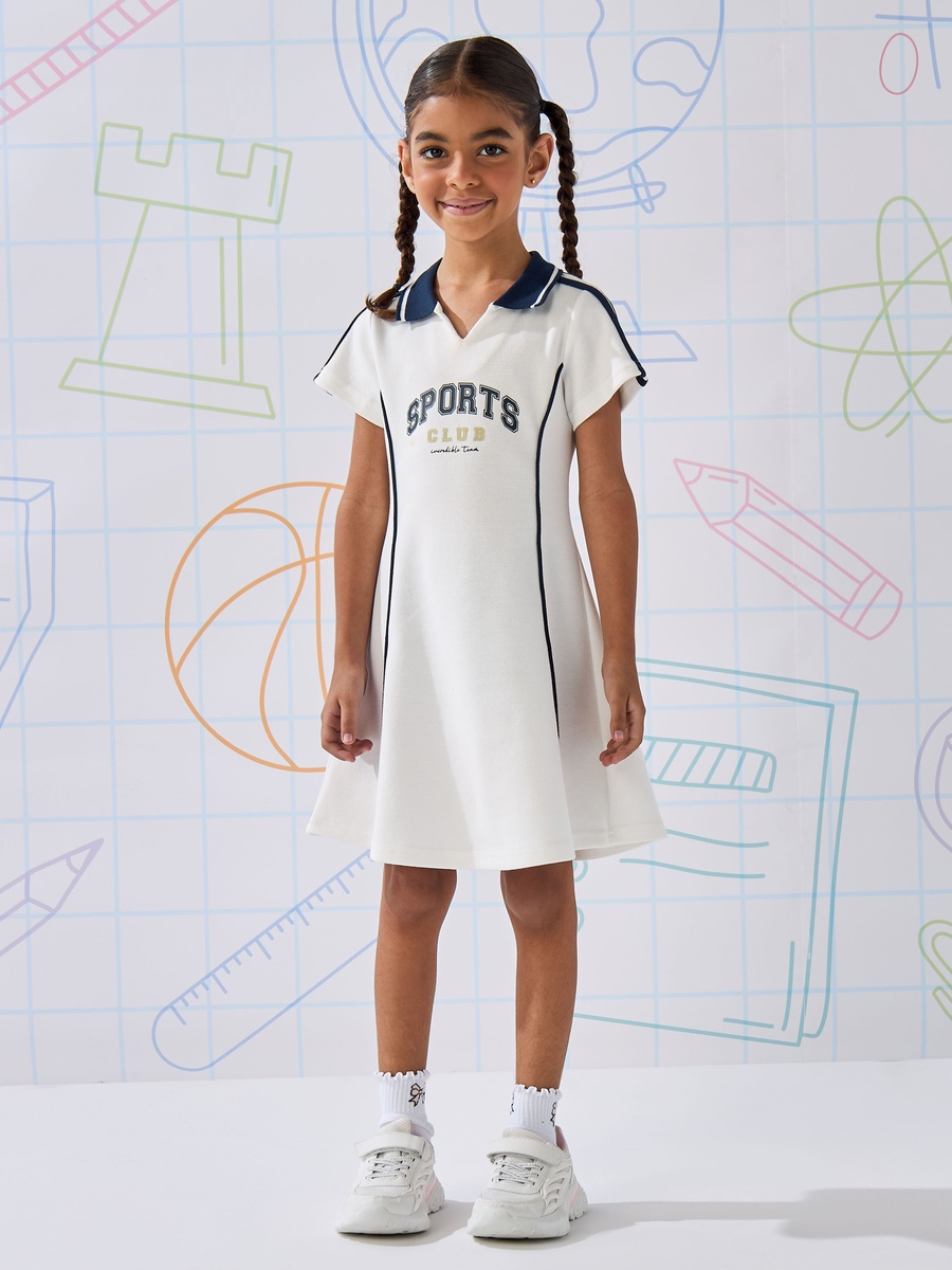Varsity Print Polo Dress