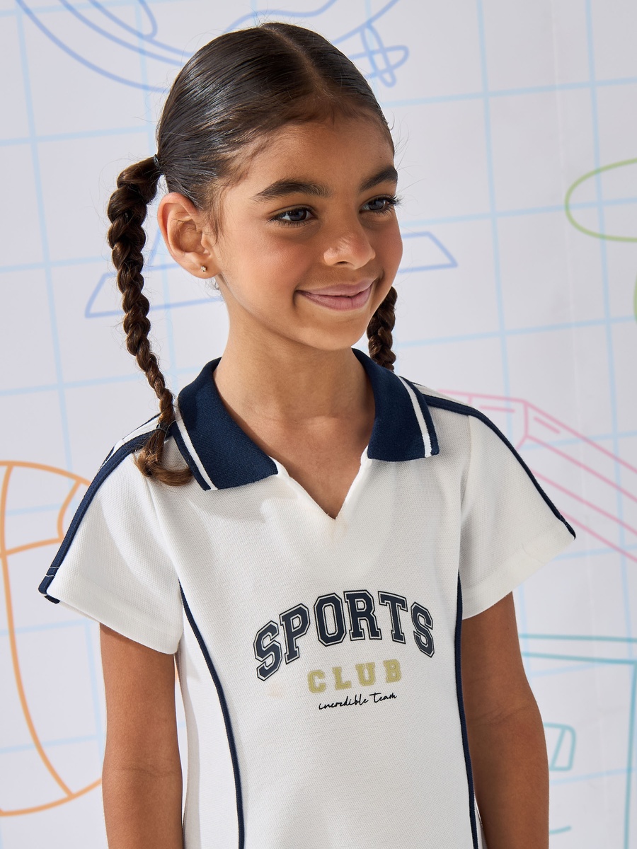 Varsity Print Polo Dress