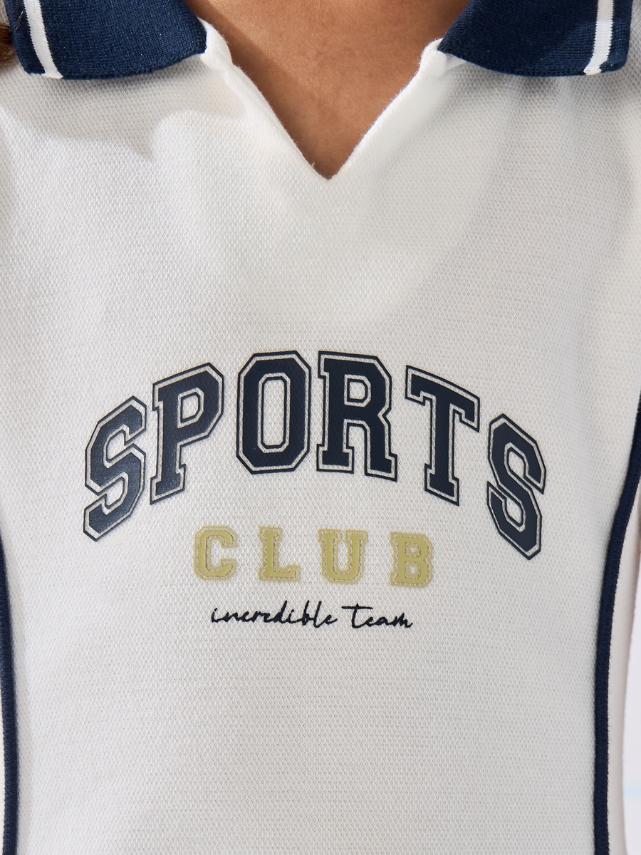 Varsity Print Polo Dress