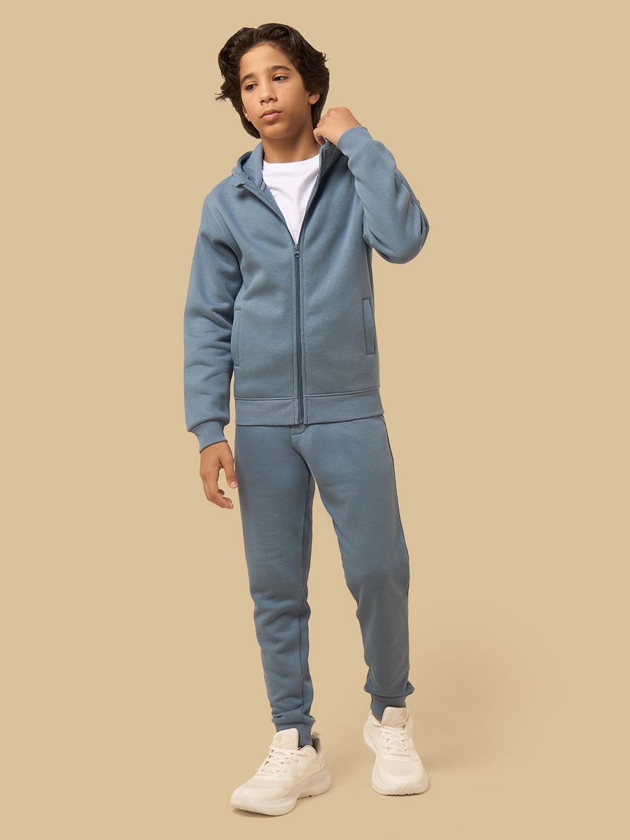 Plain Zip Through Hoodie