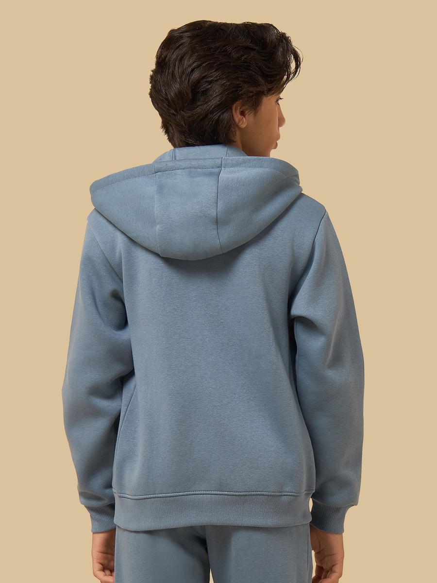 Plain Zip Through Hoodie