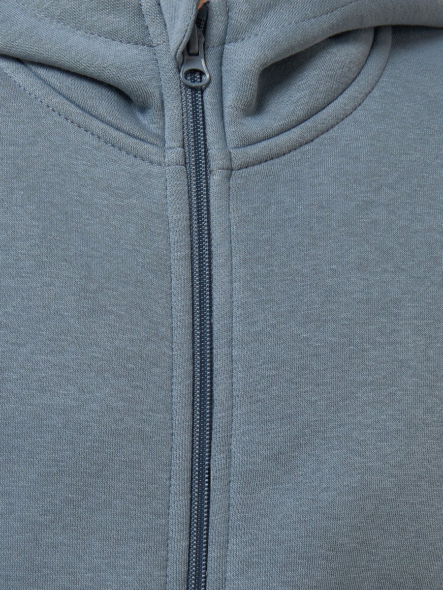 Plain Zip Through Hoodie