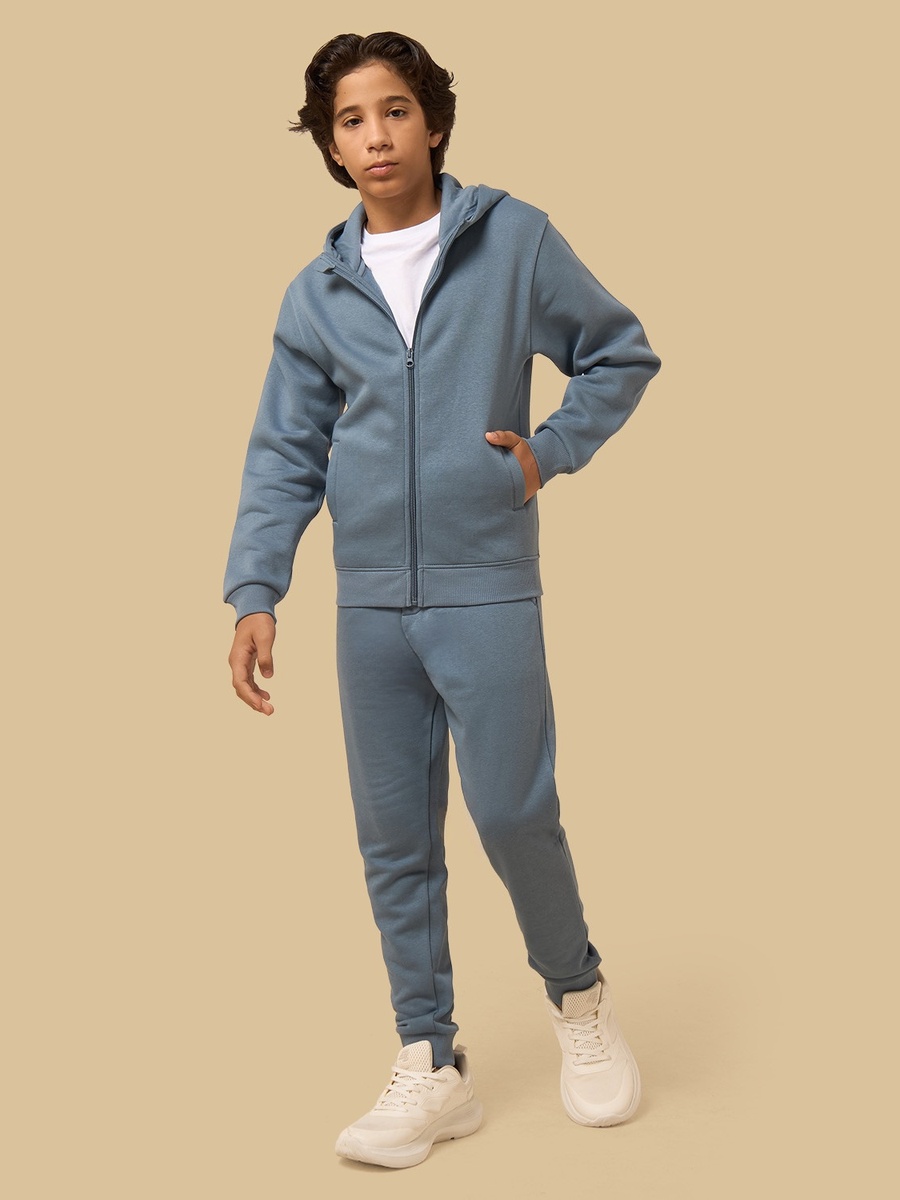 Plain Zip Through Hoodie