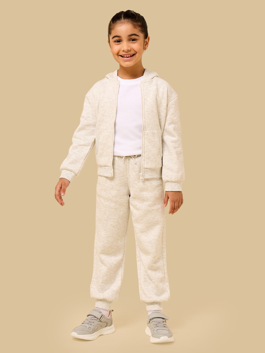 Plain Zip Through Hoodie with Kangaroo Pocket
