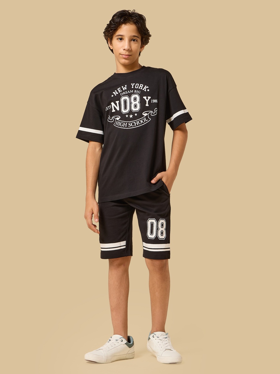 New York Print T-Shirt and Shorts Set